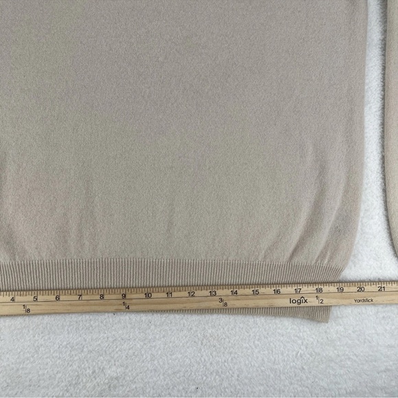 Raffi 100% Pure Cashmere Crewneck Sweater Mens Size L Beige Long Sleeve Luxury - Picture 7 of 11